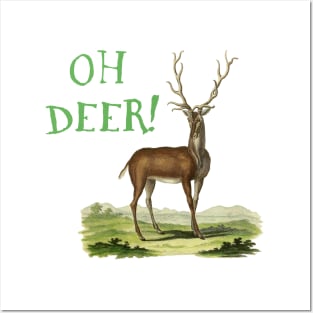 Oh Deer - Wildlife Illustration with Text Posters and Art